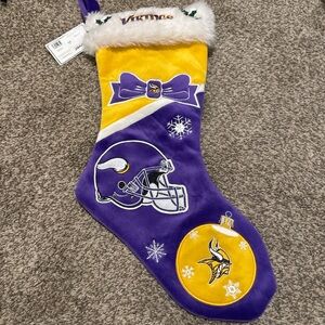 Forever Collectibles Minnesota Vikings Plush Christmas Stocking – New with Tag